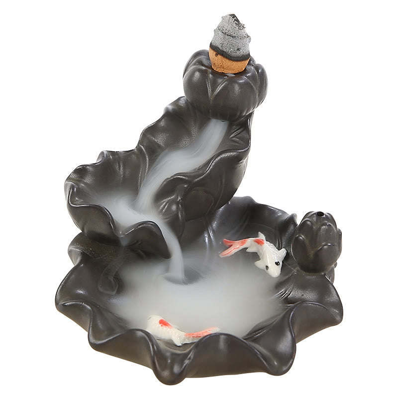 Buddha Stones Koi Fish Lucky Incense Burner Decoration - image 8