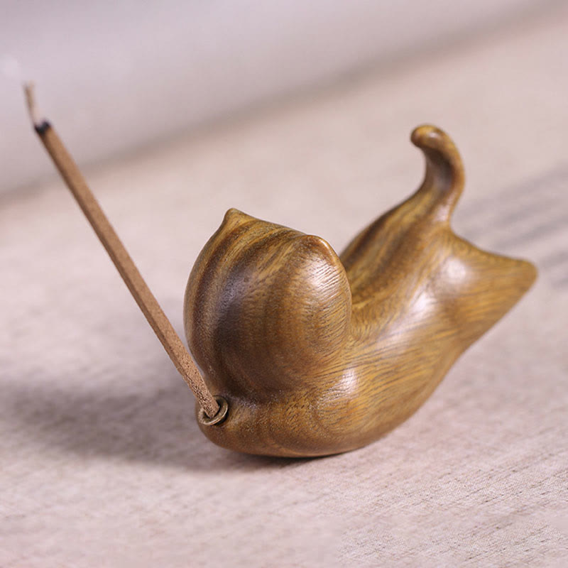 Buddha Stones Green Sandalwood Cute Cat Pattern Soothing Stick Incense Burner Decoration - image 12