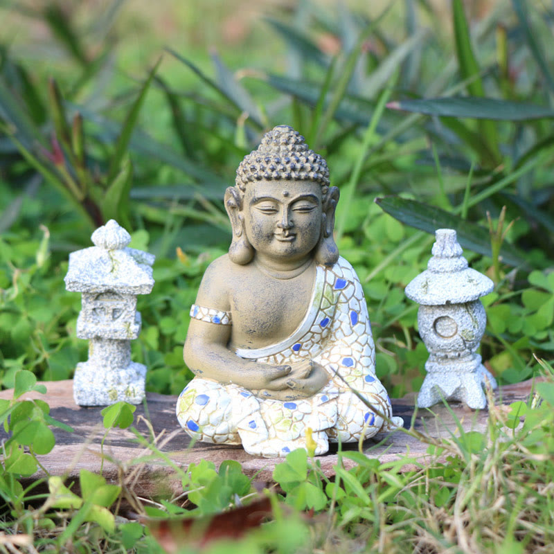 Meditating Zen Buddha Serenity Resin Statue Figurine Home Decoration - Small Seated Buddha 8.5*6*5.5cm - image 5