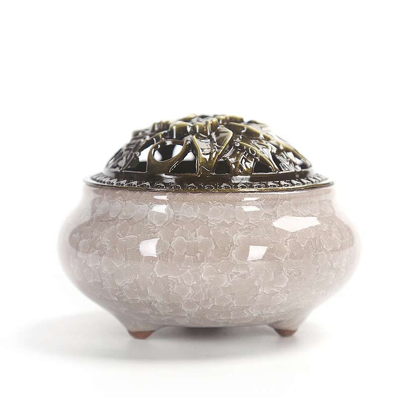 Buddha Stones Colorful Ceramic Incense Burner - Grey - image 12
