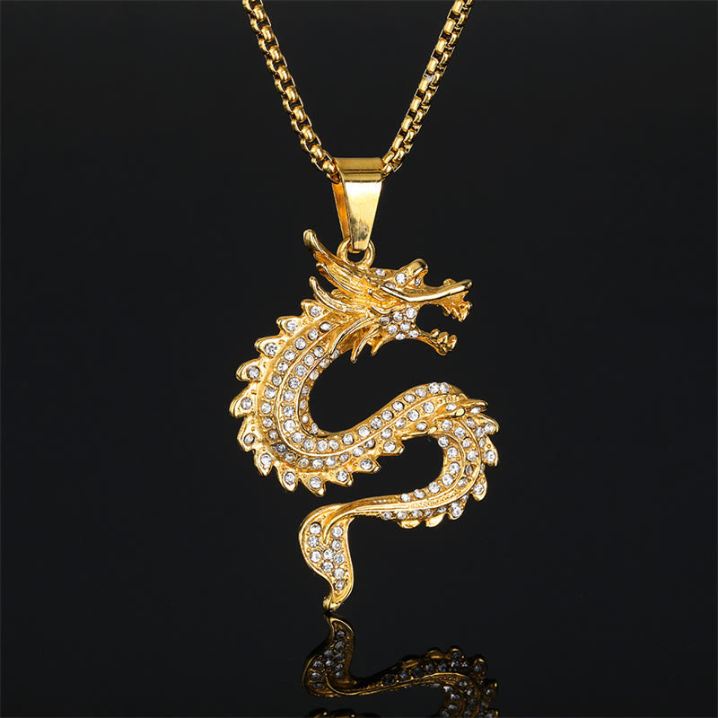 Buddha Stones Chinese Zodiac Dragon Zircon Protection Necklace Pendant - Dragon(Protection♥Success) - image 1