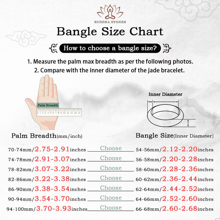 Buddha Stones Natural Jade Fortune Blessing Bangle Bracelet - image 13