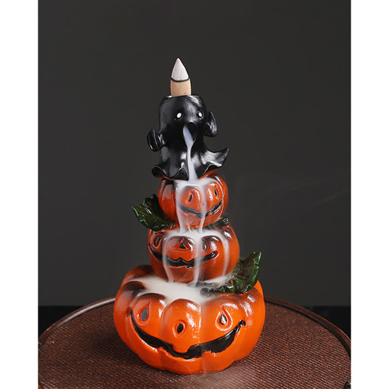 Halloween Pumpkins Ghost Resin Backflow Smoke Fountain Incense Burner Decoration - image 9