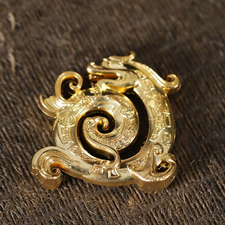 Buddha Stones Mini Auspicious Dragon Pattern Meditation Zinc Alloy Small Incense Stick Burner - image 4