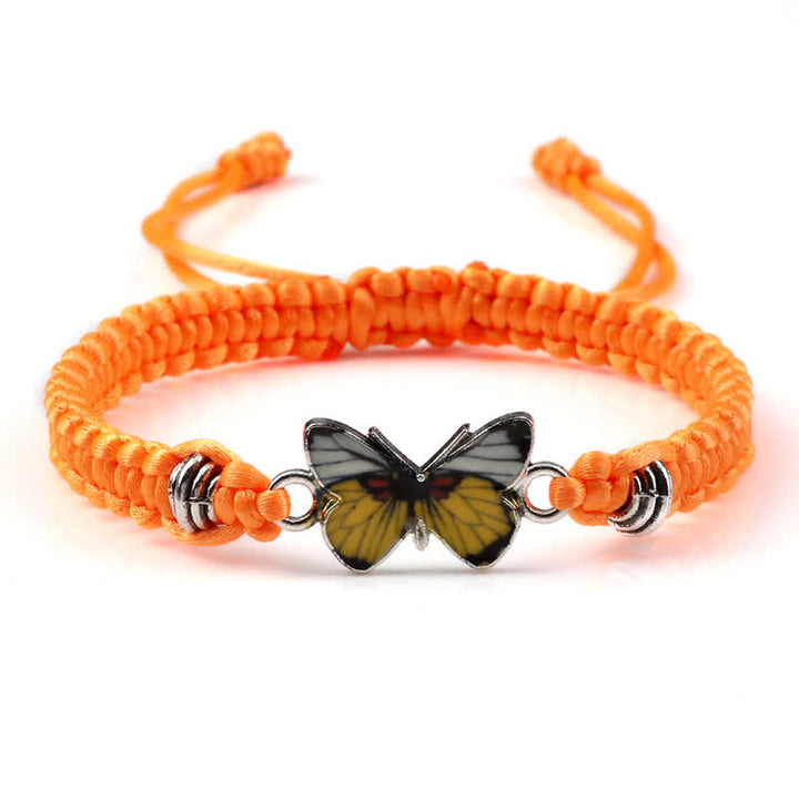 Buddha Stones Butterfly Freedom Love String Charm Bracelet - Orange-Yellow Butterfly - image 23