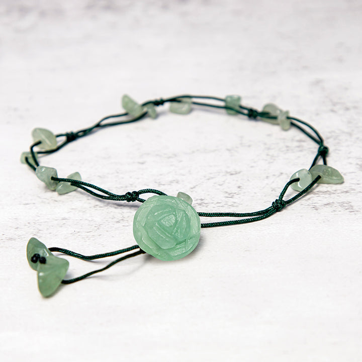 Buddha Stones Amethyst Pink Crystal Green Aventurine Rose Inner Peace Healing Anklet - image 18