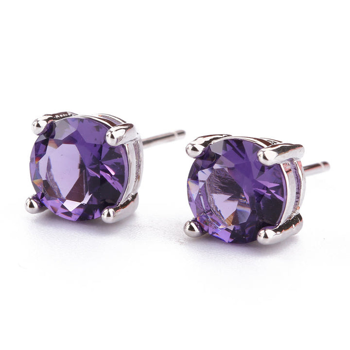 Buddha Stones Natural Various Gemstone Amethyst Love Earrings - image 0