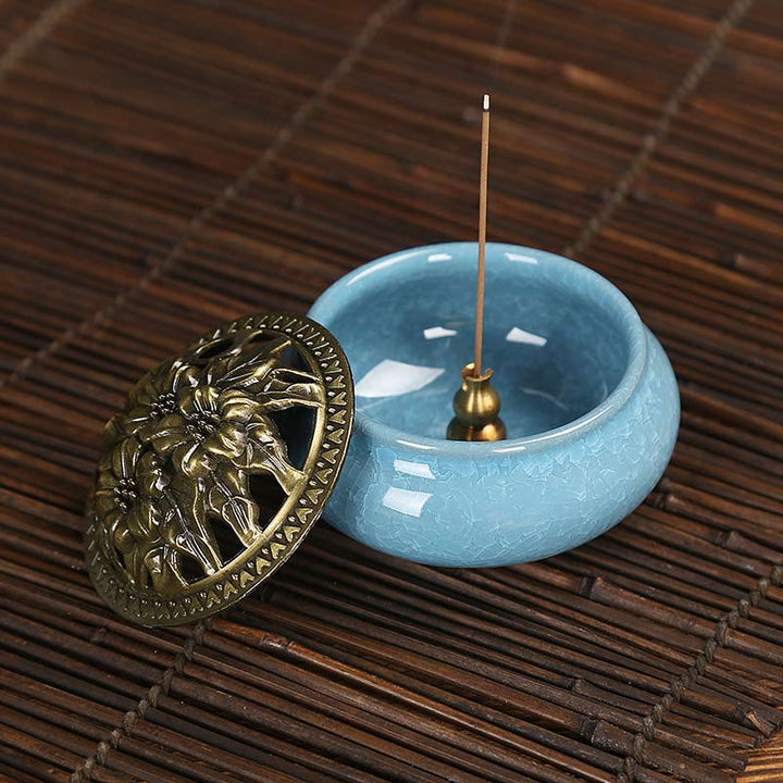 Buddha Stones Colorful Ceramic Incense Burner - image 7