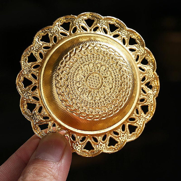 Gold Gourd Star Feather Spiritual Meditation Mini Alloy Metal Incense Burner - image 5