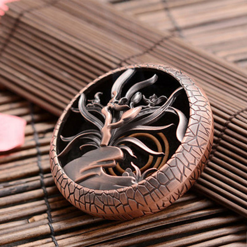 Plum Flower Orchid Chrysanthemum Pattern Peace Incense Burner Decoration - Orchid - image 4