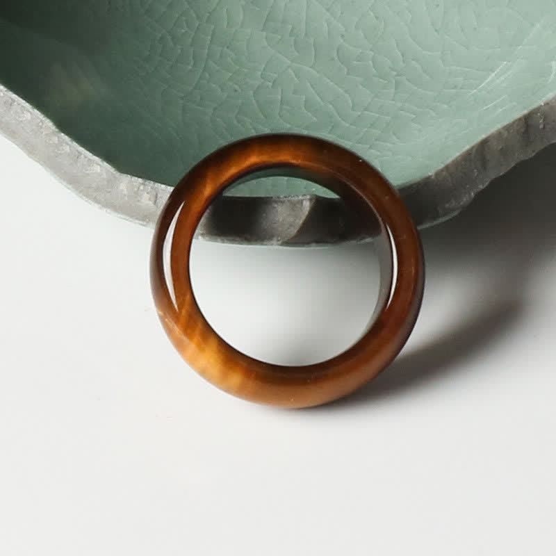 Buddha Stones Tiger Eye Stone Strength Protection Ring - image 9