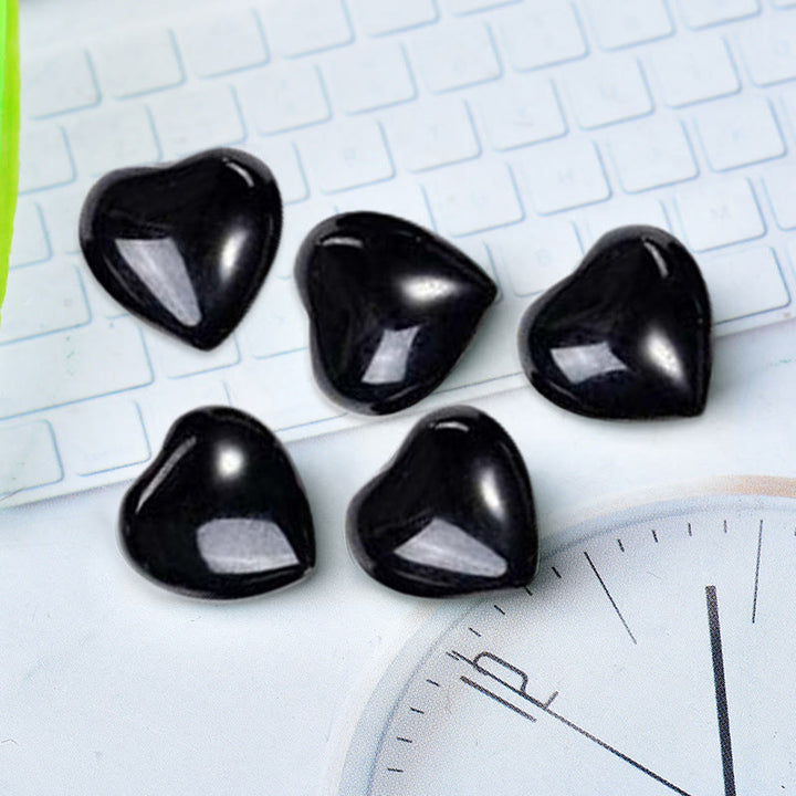 Natural Amethyst Tiger's Eye Stone Love Decoration - Black Onyx*5pcs - image 13