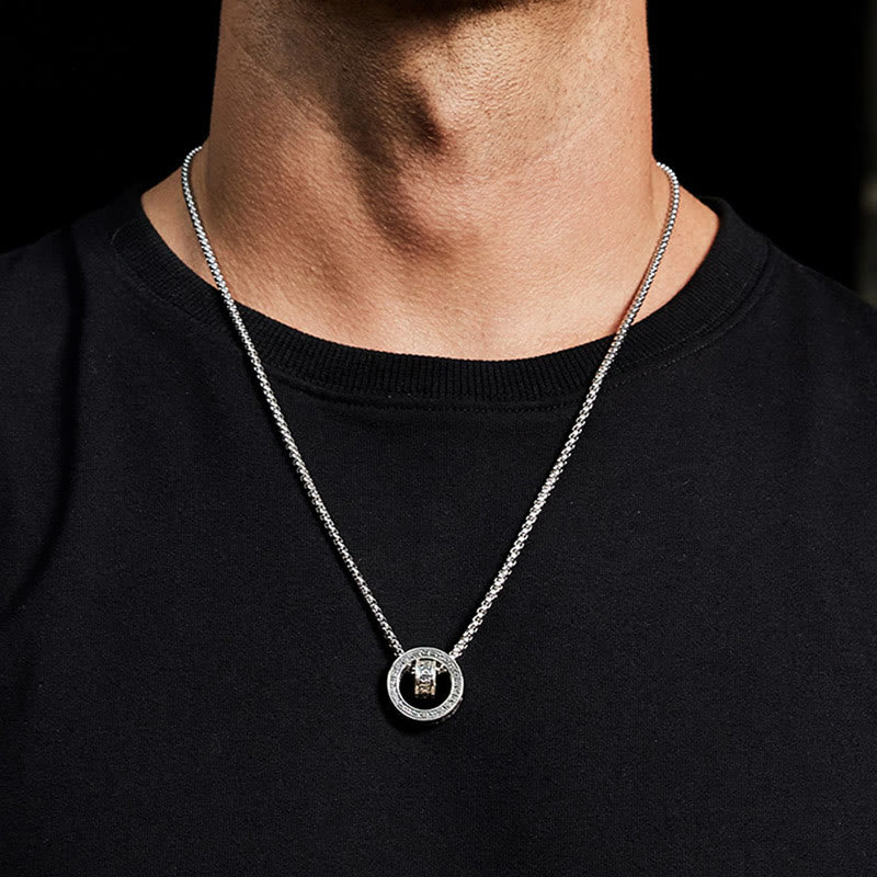 Buddha Stones Tibetan Om Mani Padme Hum Carved Peace Purity Chain Necklace Pendant - image 12