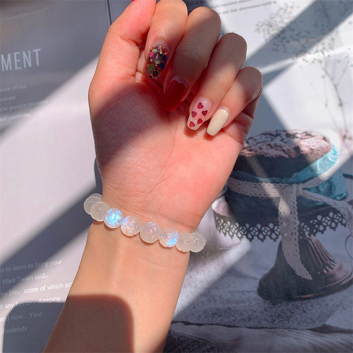 Natural Moonstone Lotus Love Bracelet - image 3