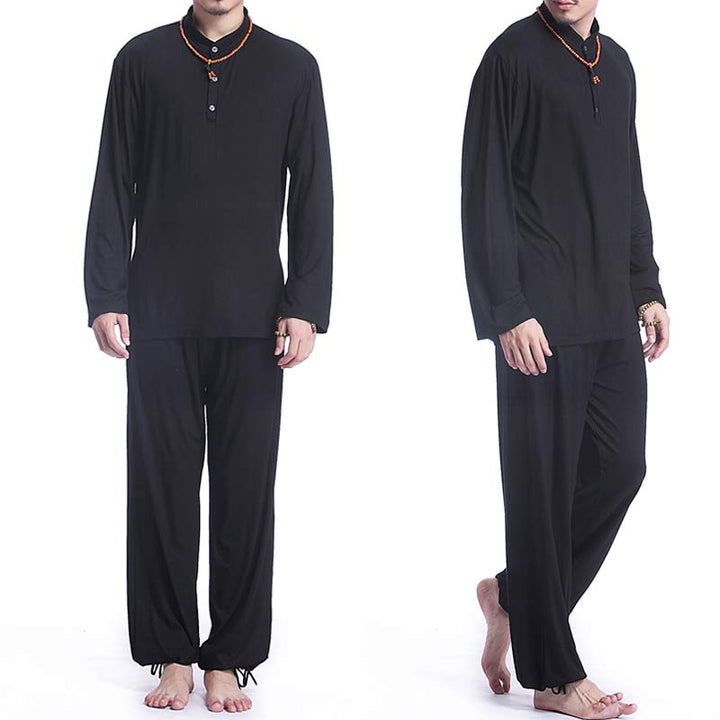 Meditation Prayer Spiritual Zen Tai Chi Practice Yoga Clothing Men's Set - image 20