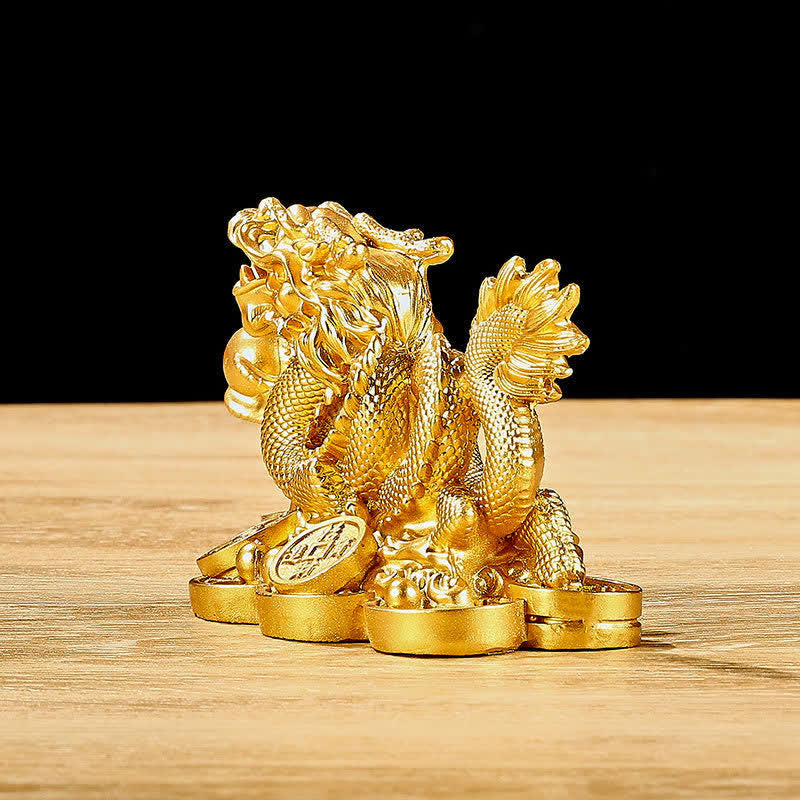 Buddha Stones Feng Shui Dragon Copper Coin Wealth Success Luck Decoration - image 6