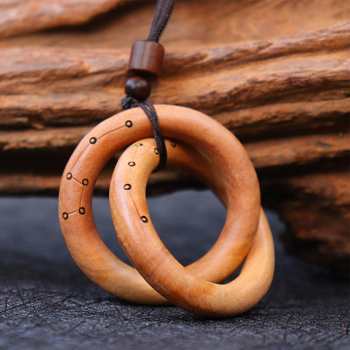 Buddha Stones Jujube Wood Taoist Yin Yang Ring Qiankun Circle Luck Ward Off Evil Spirits Necklace Pendant