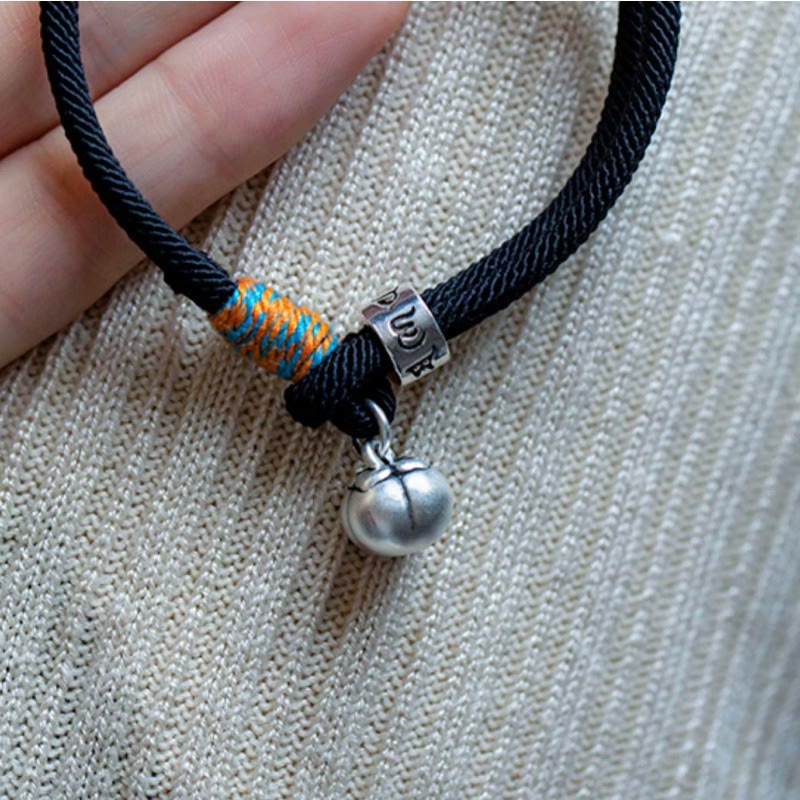 Buddha Stones 925 Sterling Silver Tibetan Handmade Om Mani Padme Hum Persimmon Charm Luck Protection Braided Bracelet - image 3