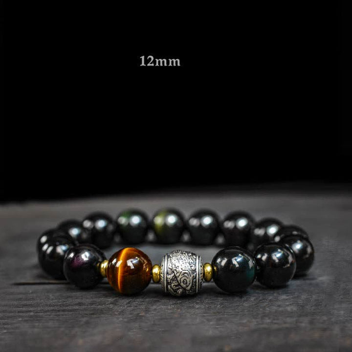 To Experience a Reversal of Fortune Rainbow Obsidian Gold Sheen Obsidian Protection Bracelet