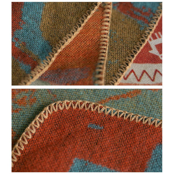 Tibetan Orange Shawl Warm Cloak Scarf - image 15