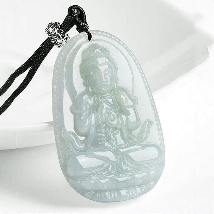 Buddha Stones Chinese Zodiac Natal Buddha Jade Wealth Prosperity Necklace Pendant - Goat/Monkey - image 13