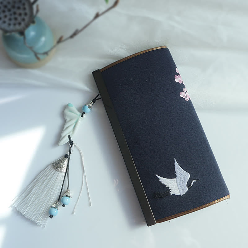 Flower Plum Peach Blossom Bamboo Double-sided Embroidery Large Capacity Cash Holder Wallet Shopping Purse - image 26