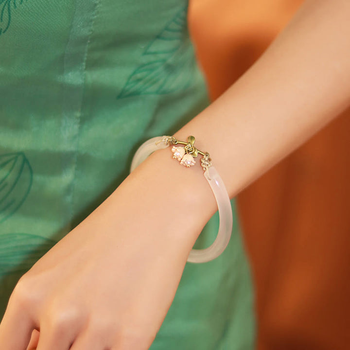 Lily of the Valley Flower Happiness Strength Bracelet Bangle - image 6
