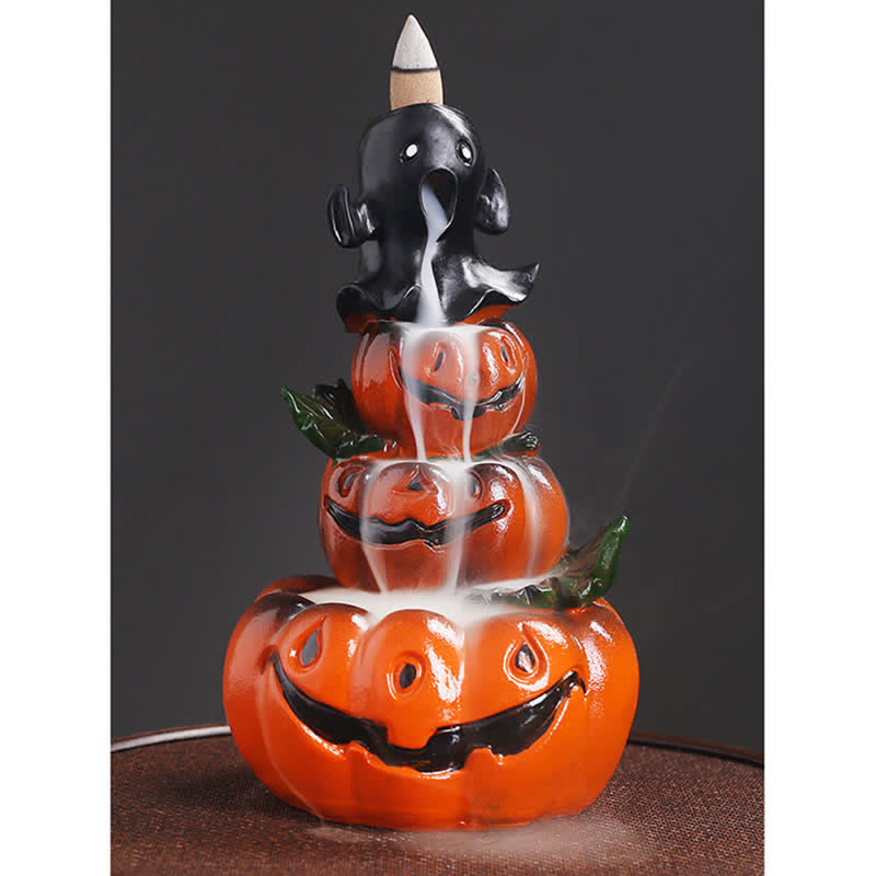 Halloween Pumpkins Ghost Resin Backflow Smoke Fountain Incense Burner Decoration - image 7