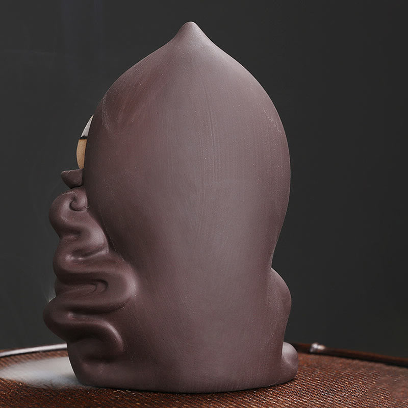 Buddha Stones Tibetan Avalokitesvara Buddha Lotus Healing Backflow Smoke Fountain Incense Burner - image 11