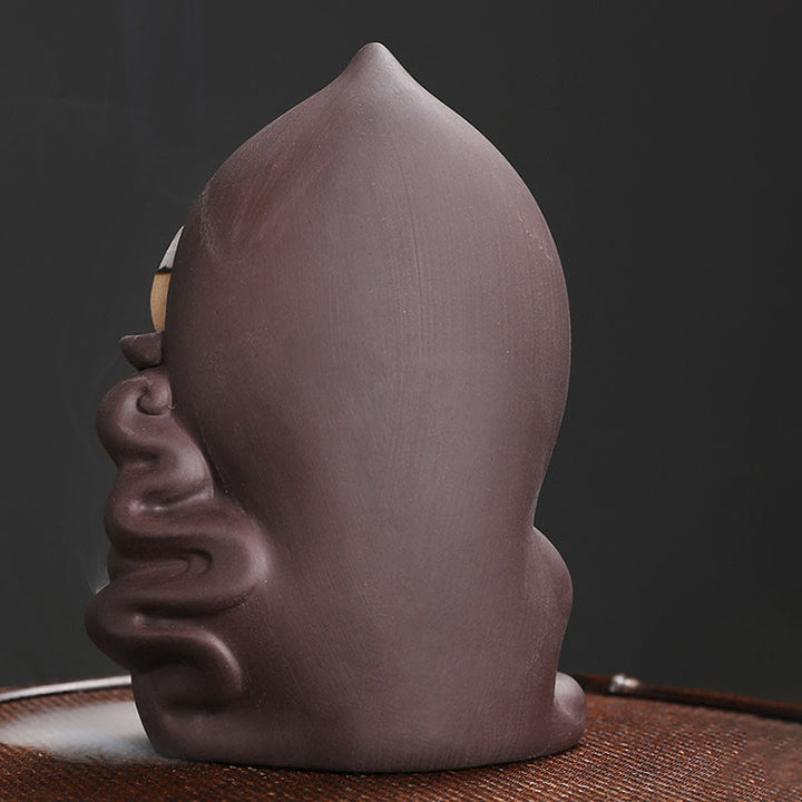 Buddha Stones Tibetan Avalokitesvara Buddha Lotus Healing Backflow Smoke Fountain Incense Burner - image 11