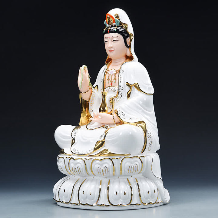 Chenrezig Bodhisattva Avalokitesvara Success Ceramic Statue Home Decoration - image 4