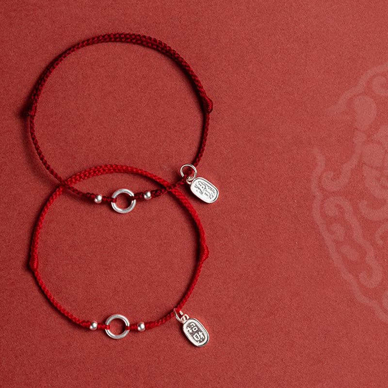 Buddha Stones 925 Sterling Silver Lucky Fortune Peace Joy Lotus Peace Buckle Red String Bracelet - image 9