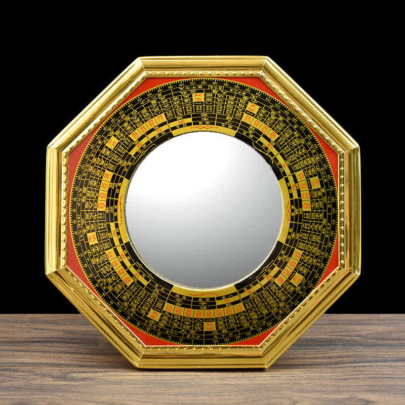 Feng Shui Bagua Map Five-Emperor Coins Gourd Balance Living Room Energy Map Mirror - Bagua Map - 21cm - Concave Mirror - image 3