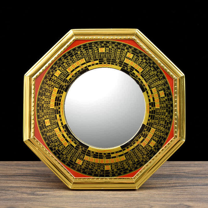 Feng Shui Bagua Map Five-Emperor Coins Gourd Balance Living Room Energy Map Mirror - Bagua Map - 21cm - Concave Mirror - image 3