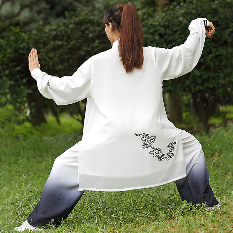 Auspicious Clouds Gradient Meditation Prayer Spiritual Zen Tai Chi Qigong Practice Women's Clothing Set