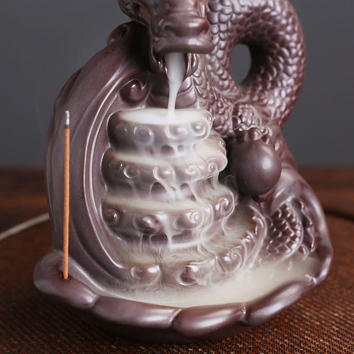 Dragon Pattern Success Ceramic Incense Burner Decoration - image 3