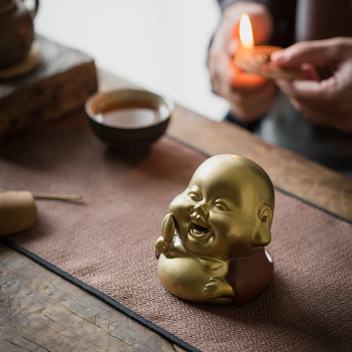 Little Buddha Laughing Buddha Ceramic Healing Incense Burner - Laughing Buddha - image 9