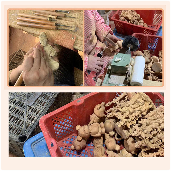 Buddha Stones Green Sandalwood Small Leaf Red Sandalwood Cute Cat Animals Soothing Peace Decoration - image 44