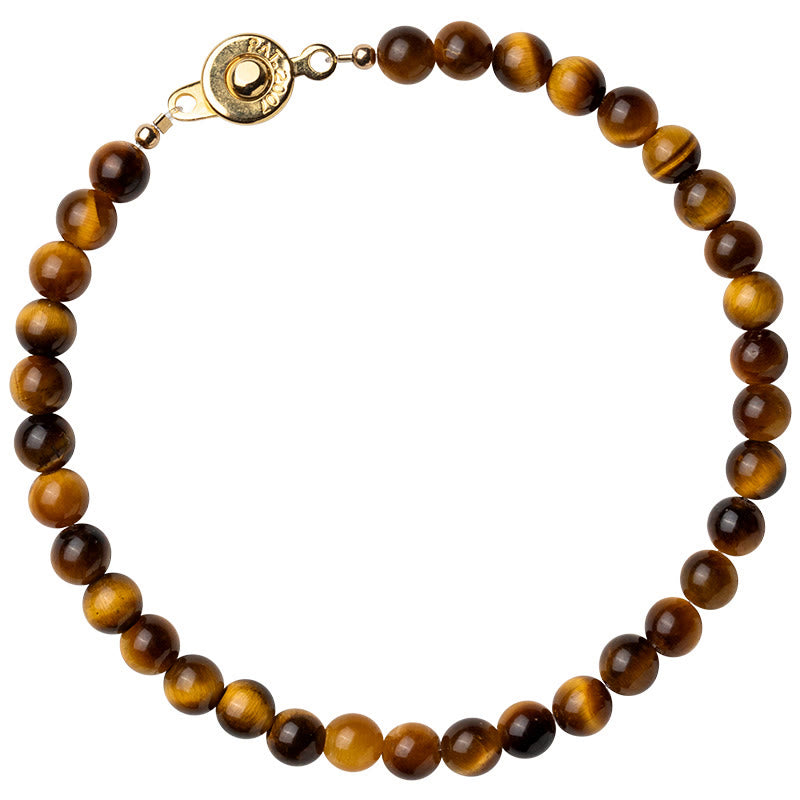 Buddha Stones 14K Gold Plated Natural Tiger Eye Stone Courage Protection Bracelet