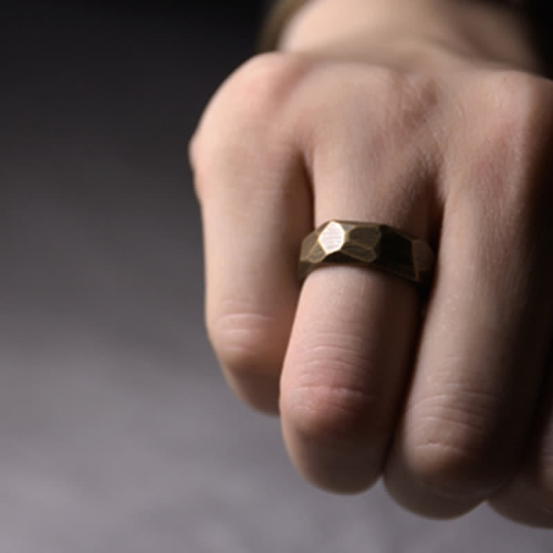 Buddha Stones Tibetan Simple Design Copper Wealth Ring - image 13