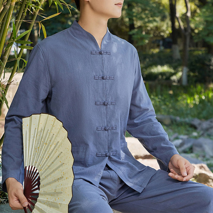 Buddha Stones Spiritual Zen Practice Yoga Meditation Prayer Clothing Men's Set - Blue - US/UK/AU48，EU58 (6XL) - image 3