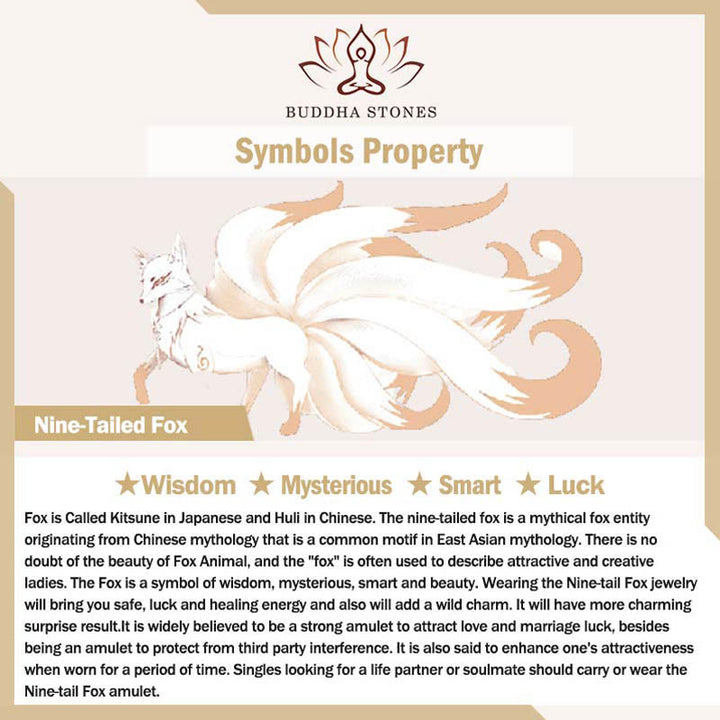 Buddha Stones Mini Nine Tailed Fox Green Sandalwood Peace Decoration Car Hanging Decoration