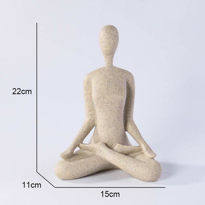 Abstract Yoga Meditating Exercise Resin Spiritual Figurine Sculpture Desk Decoration - Sitting Cross-legged 15*11*22cm - image 11