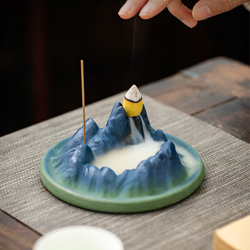 Creative Mountain River Ceramic Healing Backflow Incense Burner - image 10