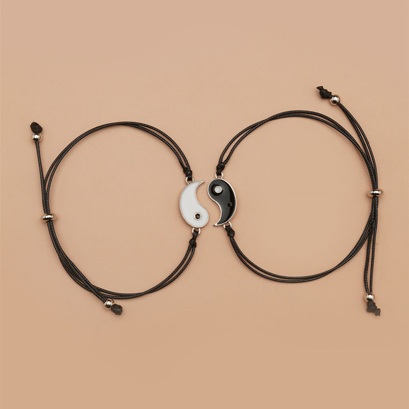 Buddha Stones 2pcs Yin Yang Hematite Couple Bracelet - image 13