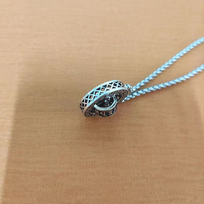 Buddha Stones Tibetan Om Mani Padme Hum Carved Peace Purity Chain Necklace Pendant - image 9