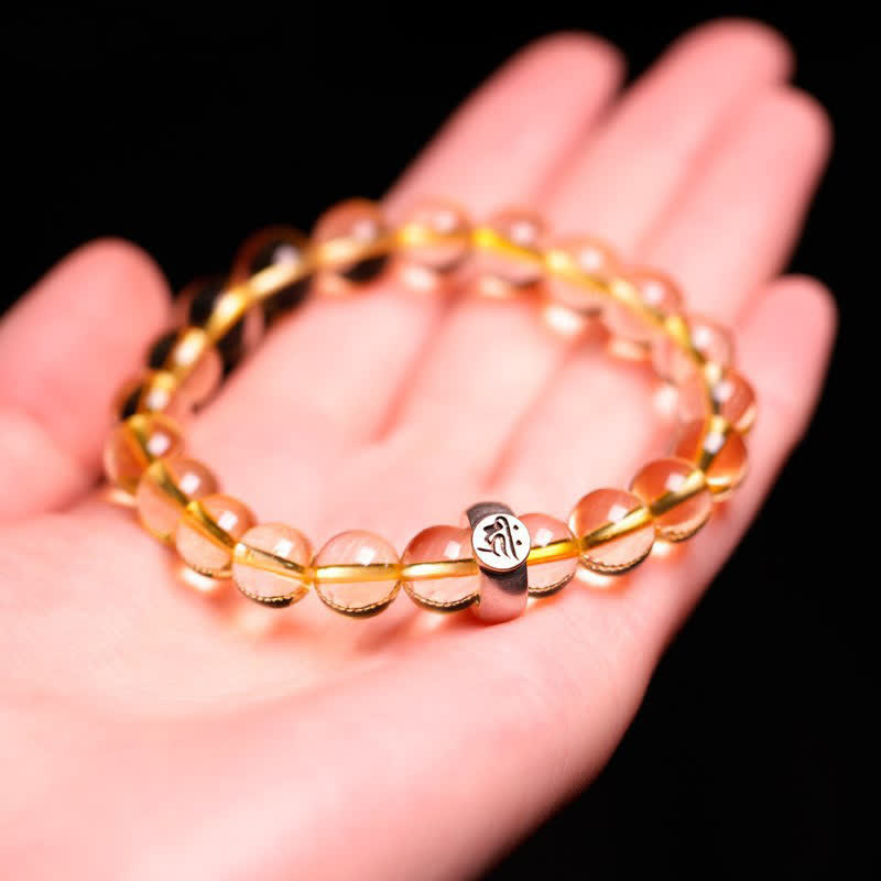 925 Sterling Silver Chinese Zodiac Natal Buddha Citrine Protection Bracelet - image 9