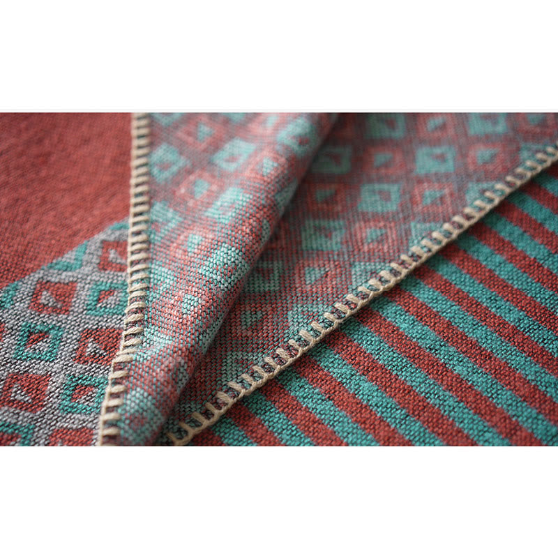 Tibetan Shawl Striped Diamond Pattern Winter Warm Soft Scarf - image 9