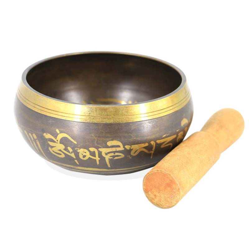 Buddha Stones Tibetan Meditation Bowl for Healing and Mindfulness Om Mani Padme Hum Singing Bowl - image 5