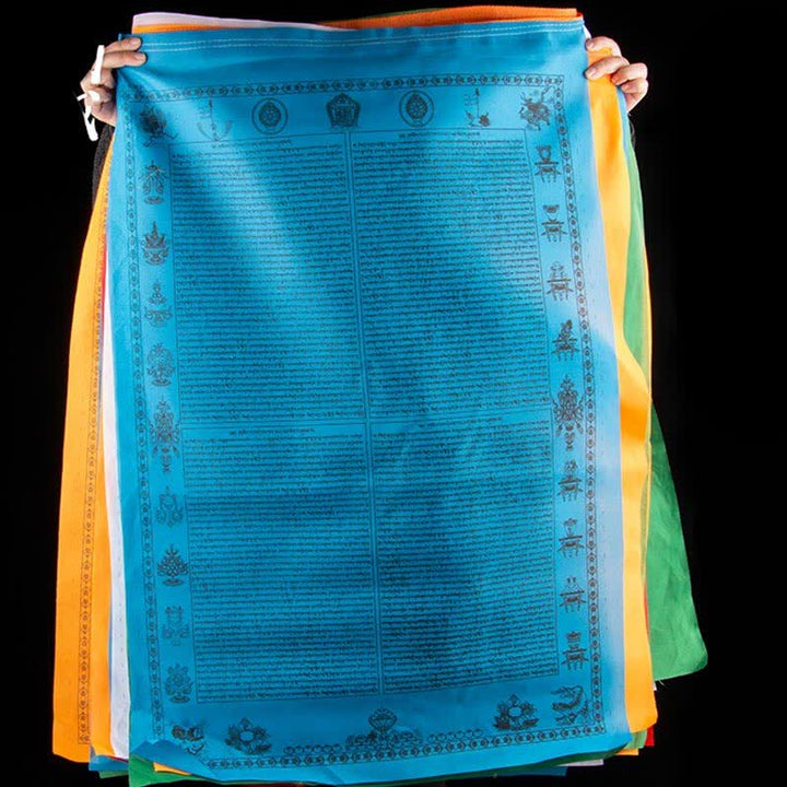 Tibetan 5 Colors Windhorse Happiness Auspicious Outdoor Prayer Flag